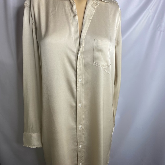 Frank Eileen size XS NWOT silk’s styles mart shirt dress button down women’s - Picture 12 of 12